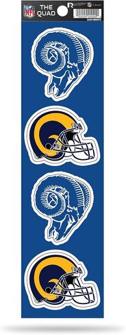 Rico Industries NFL Football Los Angeles Rams Quad Decal,Gold 5.75" x 7.75" in Saudi Arabia