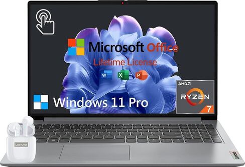 كمبيوتر محمول Lenovo Ideapad 1، شاشة لمس FHD مقاس 15.6 بوصة، AMD Ryzen 7 5700U (Beat i7-1160G7)، ذاكرة الوصول العشوائي DDR4 سعة 40 جيجابايت، 1 تيرابايت SSD، Windows 11 Pro، Wi-Fi 6، عمر بطارية طويل، كاميرا ويب، رمادي سحابي، PCM in Saudi Arabia