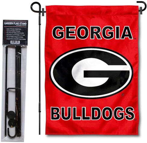 College Flags & Banners Co. Georgia Bulldogs Garden Flag with Pole Stand Holder in Saudi Arabia
