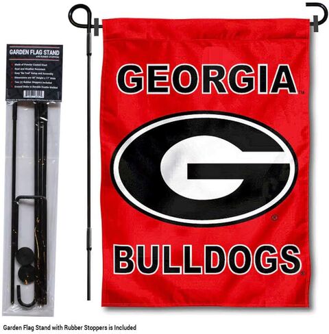 College Flags & Banners Co. Georgia Bulldogs Garden Flag with Pole Stand Holder in Saudi Arabia