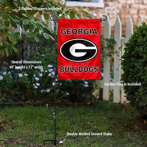 College Flags & Banners Co. Georgia Bulldogs Garden Flag with Pole Stand Holder in Saudi Arabia