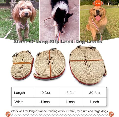 10FT / 15FT / 20FT Anti-Choke Slip Lead Dog Leash, 1" Wide Soft Thick Long Training Leash for Strong Small Medium Large Dogs (red-20ft) in Kuwait