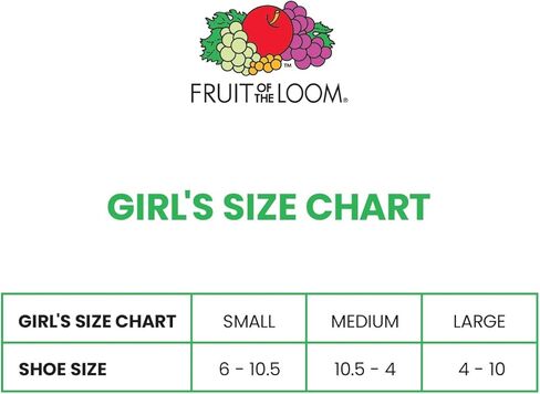 جوارب Fruit of the Loom للفتيات للاستخدام اليومي الناعمة بدون عرض (10 قطع)، متنوعة، متوسطة in Saudi Arabia