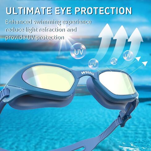 Whale Swim Goggles Adult Swim Goggles Anti Fog Swimming Goggles Wear Comfortable Polarizing Swim Goggles Adult Women(White) in Saudi Arabia