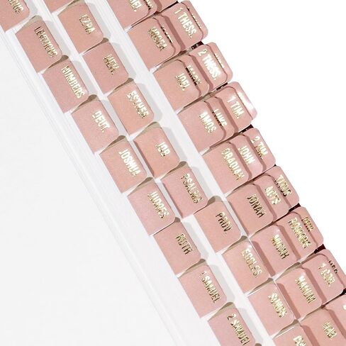 Idyllic Grace - Mini Bible Tabs, Rose Gold Foil Lettering, Journaling, Small Bibles, Study Tool, 90 Tabs, Old and New Testament, Christian, Catholic, Apocrypha, Index Tabs, Glossy Laminated - Elevated in Saudi Arabia