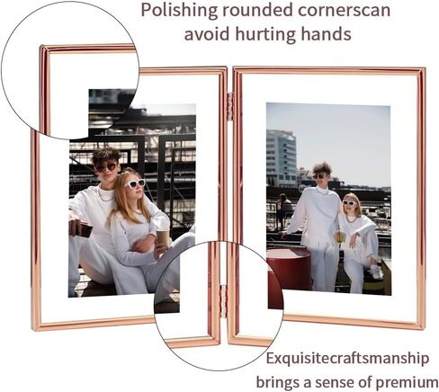 6 inches Black Metal Beautiful Picture Frames, 4x6 Foldable Floating Photo Frame, Folding Picture Frame for Thanksgiving Wedding Holiday Women Grandma Gifts in Saudi Arabia