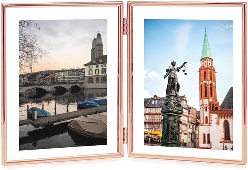 6 inches Black Metal Beautiful Picture Frames, 4x6 Foldable Floating Photo Frame, Folding Picture Frame for Thanksgiving Wedding Holiday Women Grandma Gifts in Saudi Arabia