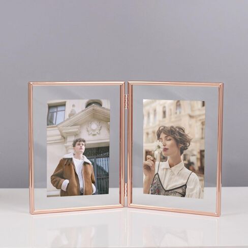 6 inches Black Metal Beautiful Picture Frames, 4x6 Foldable Floating Photo Frame, Folding Picture Frame for Thanksgiving Wedding Holiday Women Grandma Gifts in Saudi Arabia
