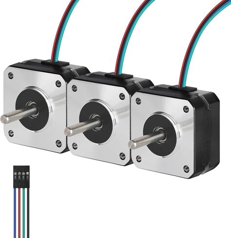 Nema 17 Stepper Motor 0.4 A-12V High Torque 290mNm(41.06oz.in）33mm 1.8 Deg Bipolar 2 Phase 4 Leadfor 3D Printer/DIY CNC/Digital Camera, 1.66x1.66x1.3inch in Saudi Arabia