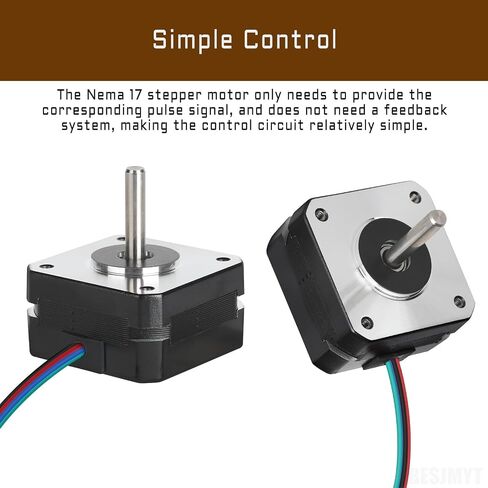 Nema 17 Stepper Motor 0.4 A-12V High Torque 290mNm(41.06oz.in）33mm 1.8 Deg Bipolar 2 Phase 4 Leadfor 3D Printer/DIY CNC/Digital Camera, 1.66x1.66x1.3inch in Saudi Arabia