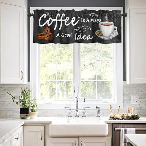 3-Piece Kitchen Curtains and Valances Set, Summer Lemon Moroccan Plaid Rod Pocket Soft Kitchen Curtain Set, Washable Kitchen Window Curtains Set, Tropical Green Leaves in Saudi Arabia