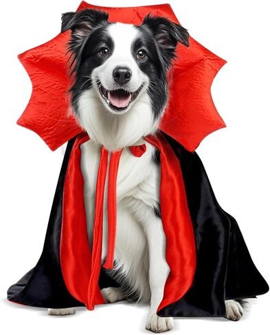 Funny Halloween Dog Cat Vampire Cloak Costume Stand-Collar Design Pet Cape Cosplay Apparel Holiday Party Dress Up Decoration in Saudi Arabia