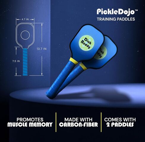 Pickleball Trainer Sets - 3-in-1 or 2-in-1 - Practice Equipment for Established Players - 2 Training Paddles, 4 Quiet Foam Balls - Optional Mini 6' Wide Net in Saudi Arabia