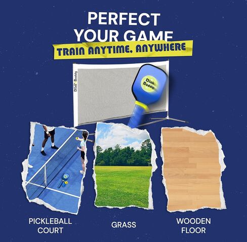 Pickleball Trainer Sets - 3-in-1 or 2-in-1 - Practice Equipment for Established Players - 2 Training Paddles, 4 Quiet Foam Balls - Optional Mini 6' Wide Net in Saudi Arabia