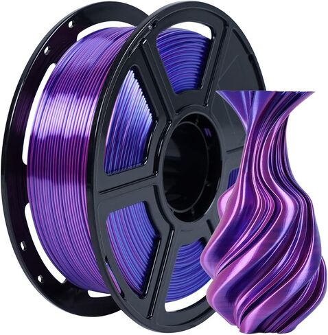 FLASHFORGE Silk PLA Filament 1.75 مم +/- 0.02 مم، متدرج ذهبي إلى أحمر، خيوط طباعة ثلاثية الأبعاد متغيرة الألوان بشكل سلس 1 كجم (2.2 رطل)، تناسب معظم طابعات FDM ثلاثية الأبعاد in Kuwait
