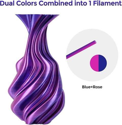 FLASHFORGE Silk PLA Filament 1.75 مم +/- 0.02 مم، متدرج ذهبي إلى أحمر، خيوط طباعة ثلاثية الأبعاد متغيرة الألوان بشكل سلس 1 كجم (2.2 رطل)، تناسب معظم طابعات FDM ثلاثية الأبعاد in Kuwait