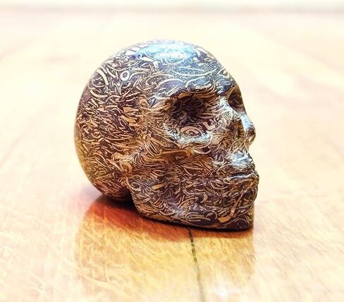 Carved Stone Skull 2" Golden, Carved Human Head. in Saudi Arabia