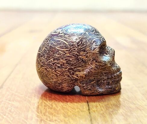 Carved Stone Skull 2" Golden, Carved Human Head. in Saudi Arabia