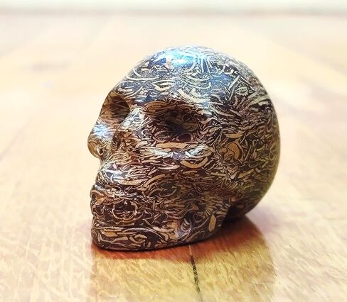 Carved Stone Skull 2" Golden, Carved Human Head. in Saudi Arabia