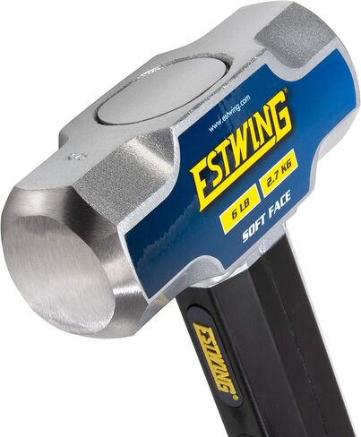 مطرقة زلاجة ناعمة للوجه من Estwing للاستخدام في السيارات والصناعات والبناء، 30-35 HRC، مقبض من الألياف الزجاجية بطول 16 بوصة مع قبضة مريحة باليدين (رأس 4 رطل × مقبض 16 بوصة) in Kuwait