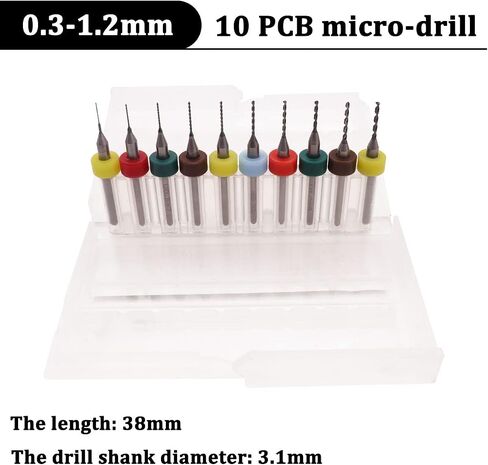 60PCS Vise Hand Drill Bits Set,Include Pin Vise Hand Drill,10PCS PCB Mini Drill Bits(0.3-1.2mm),48 Pieces Micro Twist Drill Bits(0.5-3mm) and Elbow Tweezers,for Resin,Jewelry Making O-061 in Saudi Arabia