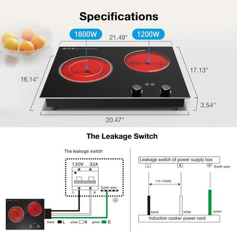 Induction Cooktop Single Burner, 1800W 110V Induction Burner, Portable Electric Cooktop, Electric Stove Top with 24 Hous Preset, Multiple Power Levels, 4 Hours Timer, Safety Lock in Saudi Arabia