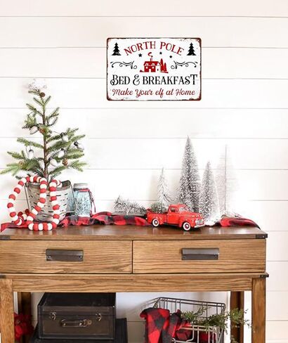 North Pole Hot Chocolate Christmas Metal Tin Sign Christmas Decor Wall Art for Home Cafe Kitchen Farmhouse Winter Retro Wall Decor Plaque 8x12 Inch in Saudi Arabia