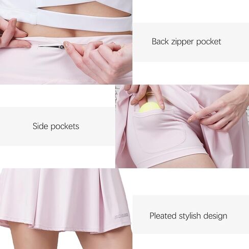 YUDESEN Women's Tennis Skirt High Waisted Pleated Tennis Skirt Athletic Golf Skorts with Pockets for Running Workout Sports in Kuwait