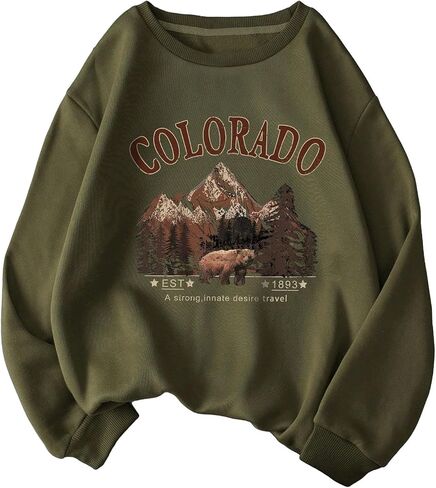 Floerns Women's Long Sleeve Sweatshirt Round Neck Thermal Lined Pullover Top in Saudi Arabia