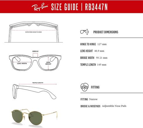نظارات شمسية مستديرة من Ray-Ban RB3447N للرجال + حزمة مع مجموعة نظارات مجانية من Designer iWear in Saudi Arabia