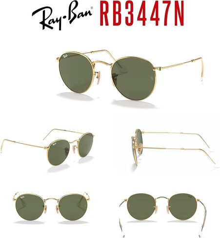 نظارات شمسية مستديرة من Ray-Ban RB3447N للرجال + حزمة مع مجموعة نظارات مجانية من Designer iWear in Saudi Arabia