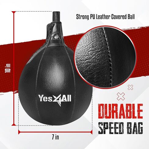 Yes4All 24 inches Adjustable Speed Bag Platform with 2 Speed Balls, Wall Mount Punching Bag Boxing Training Full Kit in Saudi Arabia