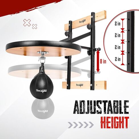 Yes4All 24 inches Adjustable Speed Bag Platform with 2 Speed Balls, Wall Mount Punching Bag Boxing Training Full Kit in Saudi Arabia