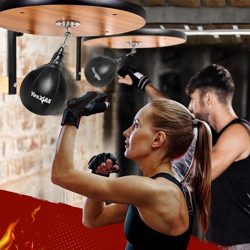 Yes4All 24 inches Adjustable Speed Bag Platform with 2 Speed Balls, Wall Mount Punching Bag Boxing Training Full Kit in Saudi Arabia