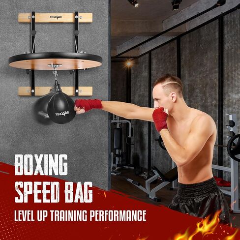 Yes4All 24 inches Adjustable Speed Bag Platform with 2 Speed Balls, Wall Mount Punching Bag Boxing Training Full Kit in Saudi Arabia