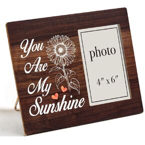 Gifts for Mom Friends Bestie Sisters Mother Wooden Photo Frame, Gift for Women Her,You Are My Sunshine Wood Picture Frame Rustic for Tabletop or Wall Display (for 4x6 Photo)