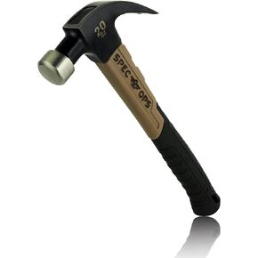 Spec Ops Tools Fiberglass Hammer, 16 oz, Curved Claw, Shock-Absorbing Grip