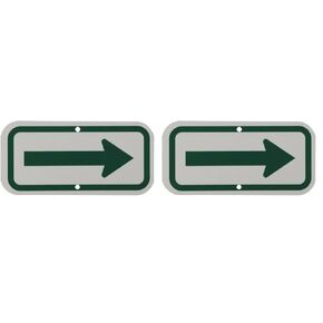 Brady 112624 12" Width x 6" Height B-959 Reflective Aluminum, Green on White Left Arrow Pictogram Traffic Sign