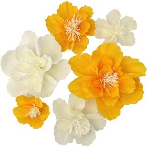 Large Crepe Paper Flower for Wall Party Floral Backdrop Nursery Room Wall Decoration (Yellow Party)