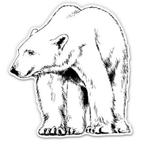 Polar Bear - 5" Vinyl Sticker - for Car Laptop I-Pad - Waterproof Decal