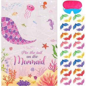 Pin The Crown on The Princess Party Games for Kids Girls Princess Theme Birthday Party Decorations Tea Party Decorations Party Games Supplies, Large Princess Poster with 40 Crown Stickers