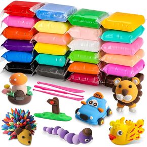 CiaraQ Air Dry Clay - 64 Colors DIY Modeling Clay Kit with Sculpting Tools, Soft & Ultra Light and Easy to use, Fun Gift for Kids.(Assorted Colors)
