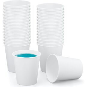 VITVITI 30 PACK Bathroom Mouthwash Cups, Disposable 3.7 OZ Coffee Paper Cup, Small Cup for Mouth Wash/Hot Cold Beverages Liquid/Tea, White