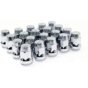 Set of 20 Veritek 12x1.25mm 1.4" 35.5mm Length 3/4 19mm Hex 1 Piece Chrome Acorn Bulge Conical Seat Lug Nuts for Infiniti Nissan Subraru Select Factory Conical Style & Aftermarket Custom Wheels