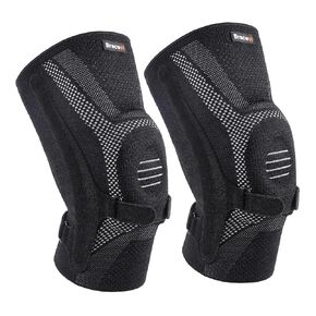 knee compression sleeve for knee pain Men & Women, with Targeted Compression Straps for Patella and Knee Support, Knee Braces with Patella Gel Pad & Side Stabilizers, for Meniscus Tear, Joint Pain, Arthritis Pain Relief(X-Large, Black/White, 1)