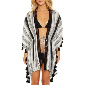 Women's Monte Carlo Crochet Trim Kimono, Casual, Beach Cover Ups