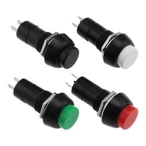 4PCS 2 Pin Car Horn Button Switch Car Horn Self Resetting Button Switch Mini Push Button Switch for Mobility Scooters Table Lamps Home Doorbells