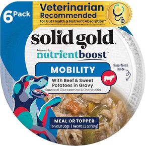 Solid Gold WET FUNCTIONAL DOG, MOBILITY, BEEF & VEG, 3.5oz Pack of 6