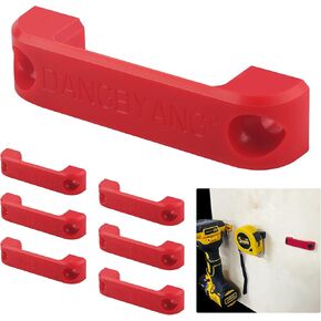 Universal Tool Holder, for Dewalt Power Tool, Various Brands of Tape Measures, Perfect Tool Hanger Storage Base Power Tools, Tape Measures, and Belt Clamps. for Stealthmounts.(Red 6 Pack)