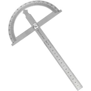 XMHF 0-180 Degree Stainless Steel Protractor Angle Finder with 0-150mm Arm Measuring Ruler Tool